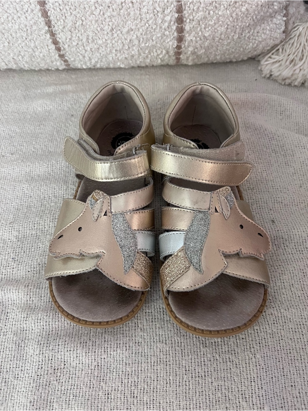 Livie & Luca Kids Metallic Unicorn Sandals 3Y